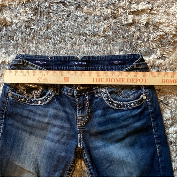 Vigoss The New York Capri Bling Dark Blue Jeans Women’s Size 7/8 - Picture 4 of 8